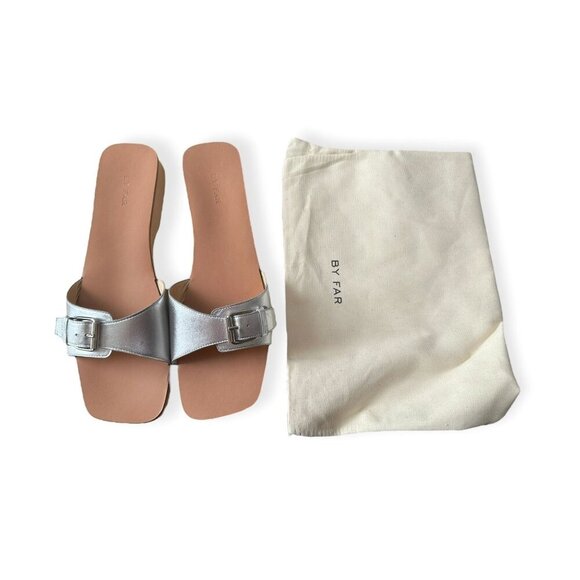 BY FAR Sam Clog Sandals In Silver, Size 41EU New in box - Picture 14 of 14